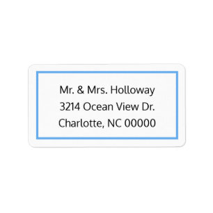 Cornflower Blue and White RSVP Address Label