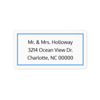 Cornflower Blue and White RSVP Address Label