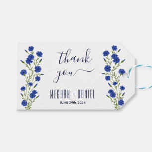 Cornflower Blue Botanical Wedding  Gift Tags