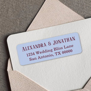 Cornflower Blue & Burgundy Vintage Return Address Label