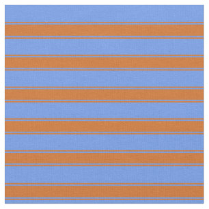 Cornflower Blue & Chocolate Coloured Pattern Fabric