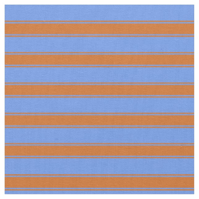 Cornflower Blue & Chocolate Coloured Pattern Fabric (Close Up)