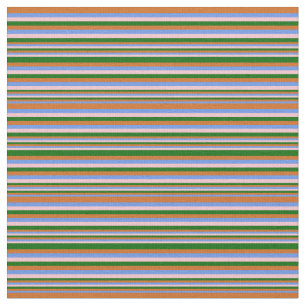 Cornflower Blue, Chocolate, Dark Green & Pink Fabric