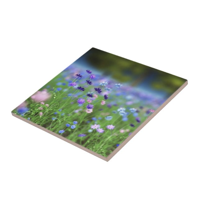 Cornflower Blue Decorative Tile (Side)