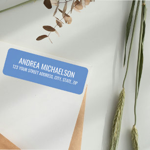 Cornflower Blue Elegant Calligraphy Return Address Label