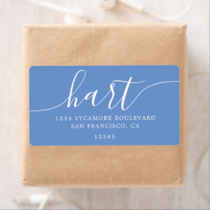 Cornflower Blue Modern Script Return Address