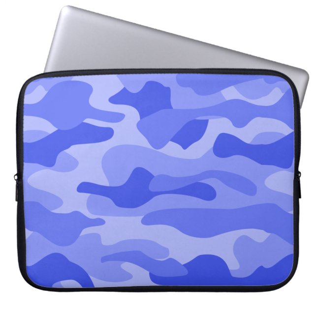Cornflower Blue Monocolor Camo Laptop Sleeve (Front)