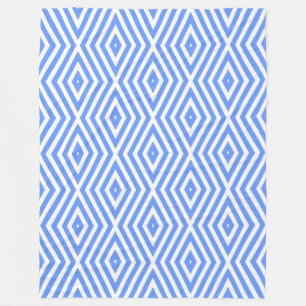 Cornflower Blue Moods Diamond Chevrons Fleece Blanket