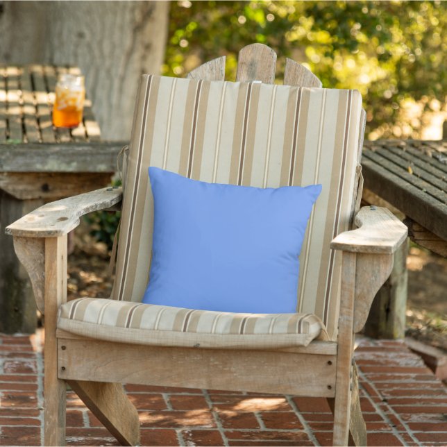 Cornflower Blue Outdoor Throw Pillow (Chair)