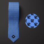 Cornflower Blue Pug Pattern Tie<br><div class="desc">This colourful and whimsical pug pattern neck tie will thrill any pug dad who wants to make a personalised fashion statement with his favourite breed and a one of a kind monogram. Be sure to check out our matching socks featuring the same pug pattern.</div>