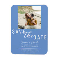 Cornflower Blue Save the Date Photo Wedding