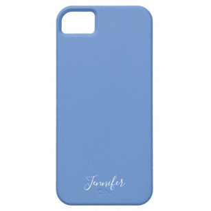 Cornflower Blue Solid Colour Custom Monogram Barely There iPhone 5 Case