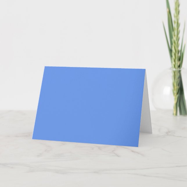 Cornflower Blue Solid Colour Thank You Card (Front)