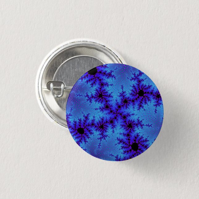 Cornflower Blue Speckle 3 Cm Round Badge (Front & Back)