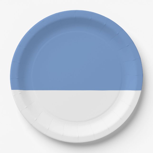 Cornflower Blue Wedding Paper Plate (Front)