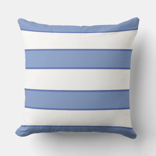 Cornflower Blue White Nautical Elegant Modern Cushion (Front)
