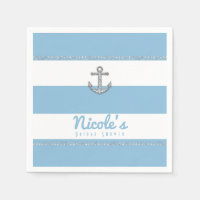 Cornflower Blue & White Stripes Diamond Anchor