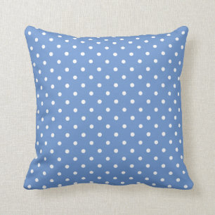 Cornflower Blue with White Polka Dots  Cushion