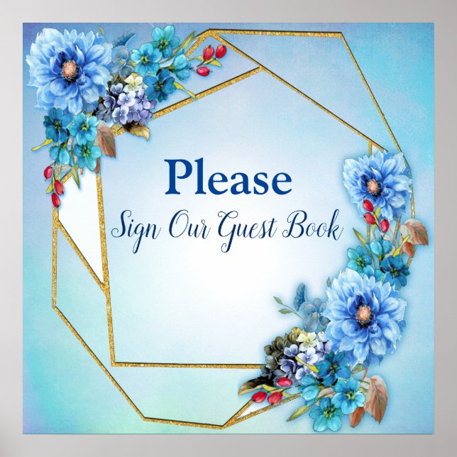 Cornflower Blues in Watercolor Poster (Front)