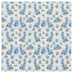 Cornflower Blues in Watercolor Repeat Pattern Fabric