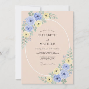 Cornflower Butter Peony Wedding Invitation