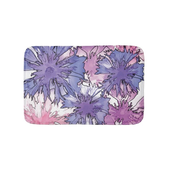Cornflower Collage Bath Mat (Front)
