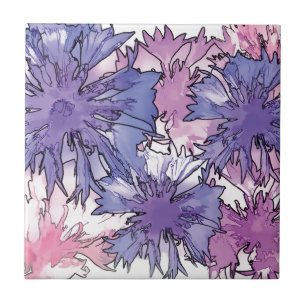 Cornflower Collage Ceramic Tile