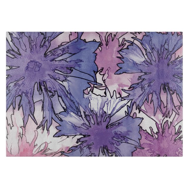 Cornflower Collage Cutting Board (Front)