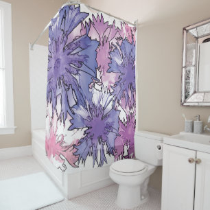 Cornflower Collage Shower Curtain