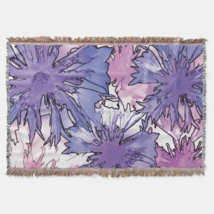 Cornflower Collage Throw Blanket
