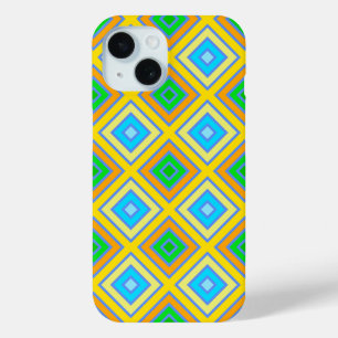 Cornflower Harmonious Colours Angled Line Art iPhone 15 Case