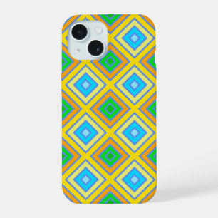 Cornflower Harmonious Colours Angled Line Art iPhone 15 Case