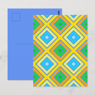Cornflower Harmonious Colours Angled Line Art Postcard