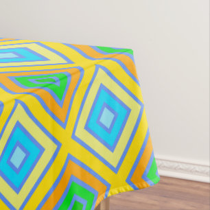 Cornflower Harmonious Colours Angled Line Art Tablecloth