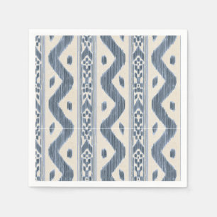 Cornflower Ikat, Blue Bar Cart Stripe Napkin