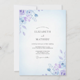 Cornflower Lilac Petal Wedding Invitation