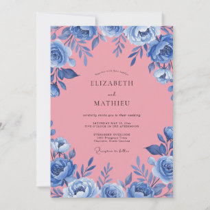 Cornflower Mauve Foliage Eucalyptus Wedding Invitation