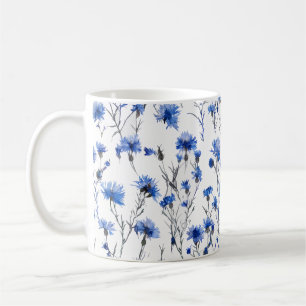 Cornflower Mug White Blue