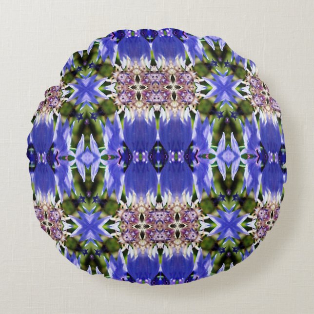 CORNFLOWER PATTERN ROUND CUSHION (Front)