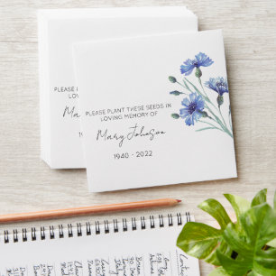 Cornflower Simple Memorial Seed Envelope
