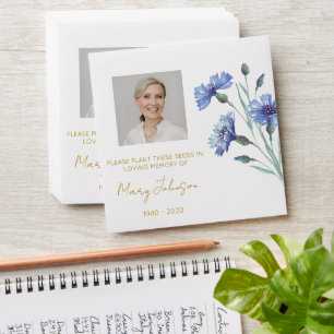 Cornflower   Simple Photo Funeral Seed Envelope