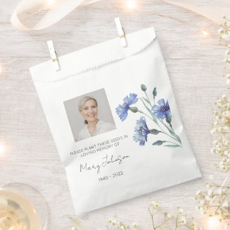 Cornflower | Simple Photo Funeral Seed Favour Bag