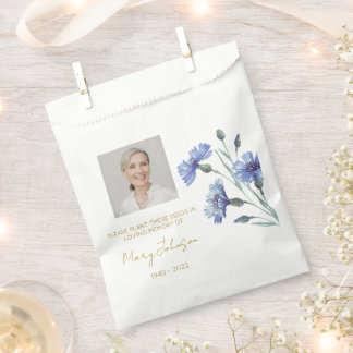 Cornflower | Simple Photo Funeral Seed Favour Bag