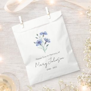Cornflower Simple Seed packet Funeral Favour Bag