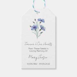 Cornflower Simple Seed Packet Funeral Gift Tags
