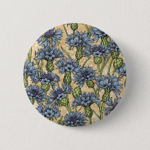 Cornflowers 2 6 cm round badge