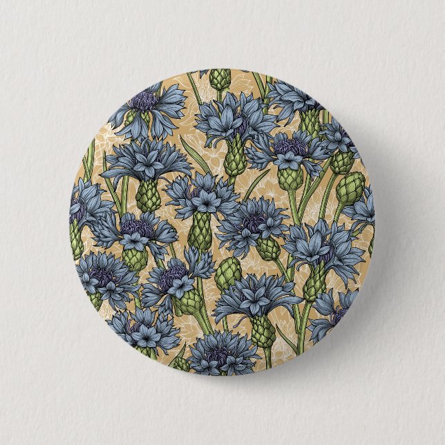 Cornflowers 2 6 cm round badge (Front)