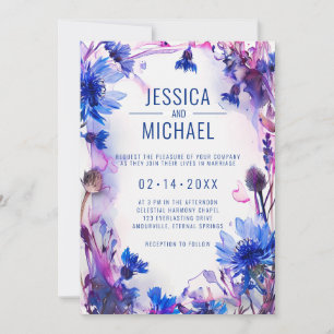 💍Cornflowers and Lavender Bliss wedding  Invitation