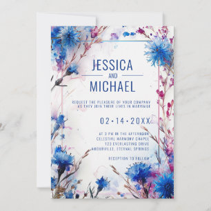💍 Cornflowers and Lavender Bliss wedding  Invitation