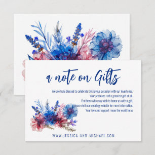 Cornflowers and Lavender note on Gifts Enclosure Card